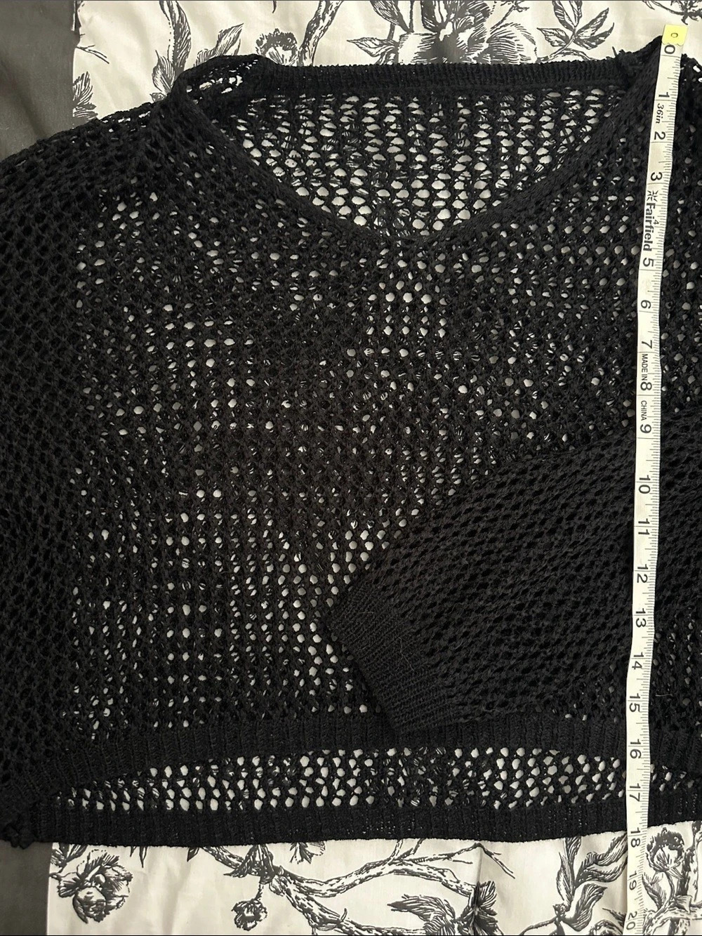 PEROUT Open Knit Sweater in Black Small Like New